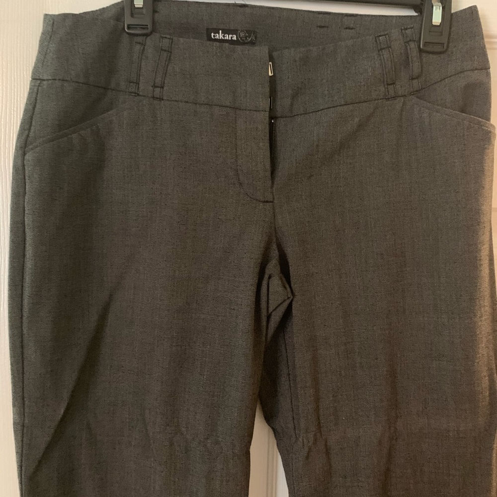 Wide leg, low rise dress pants